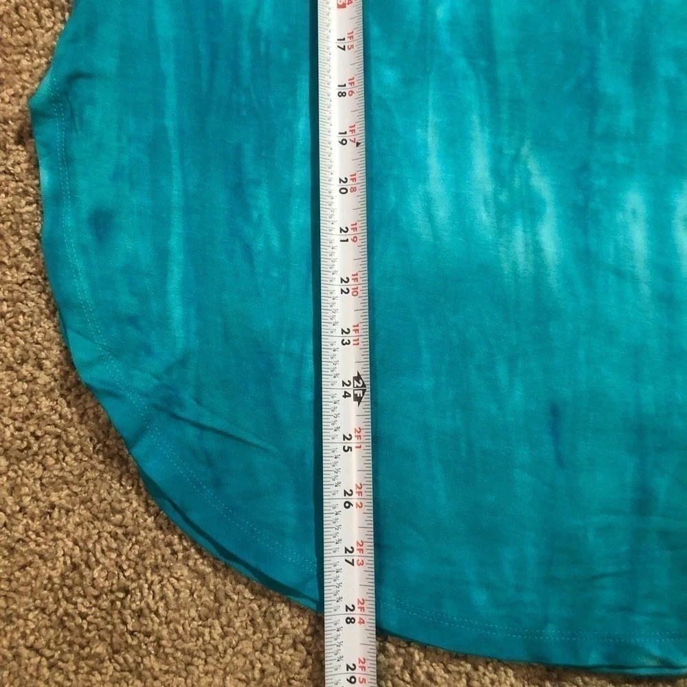 Torrid FAVORITE TUNIC OFF-SHOULDER SUPER SOFT SHORT SLEEVE TEE Blue Tie Dye - Picture 6 of 15